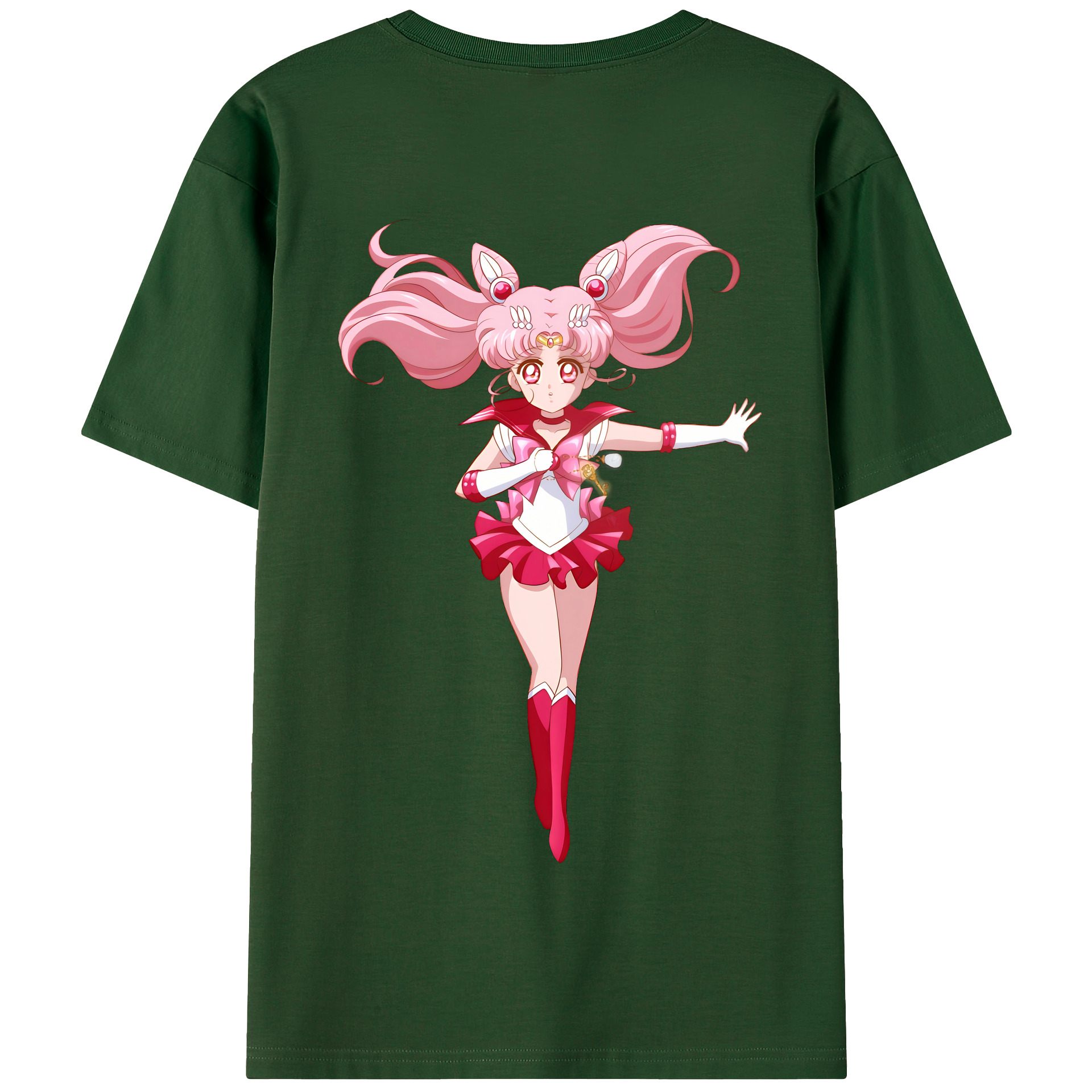 （画像用） 美少女戦士セーラームーン ちびうさ Sailor Moon Chibiusa Tsukino Usagi Small Lady Serenity 綿100％半袖Tシャツ（背面プリント）